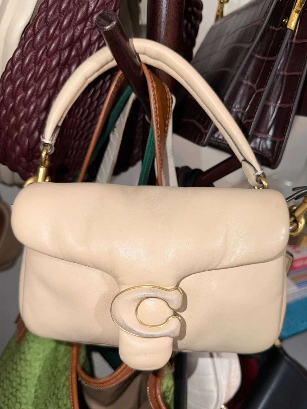 Coach Tabby Bag – Cream Leather, Gold Hardware